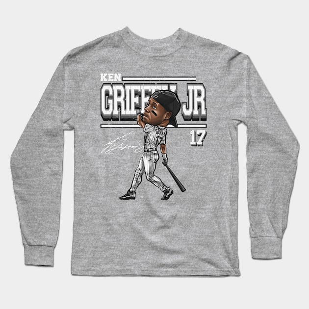 Ken Griffey Jr. Chicago W Cartoon Long Sleeve T-Shirt by ganisfarhan